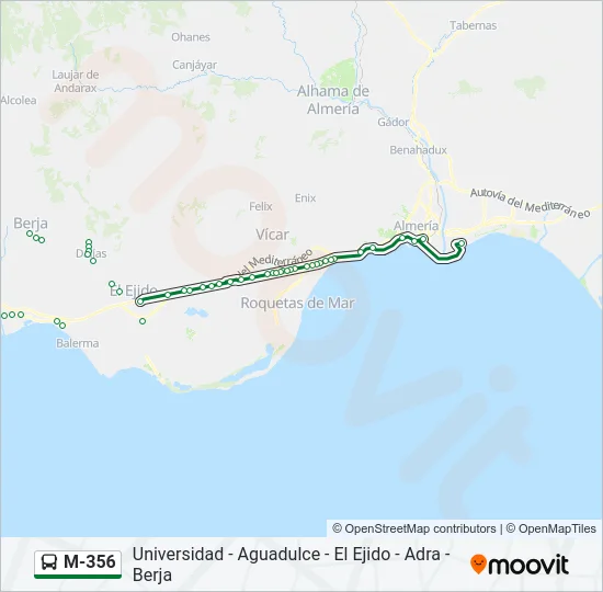 M-356 Bus Line Map