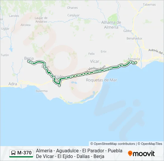 M-370 Bus Line Map