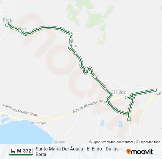 M-372 Bus Line Map