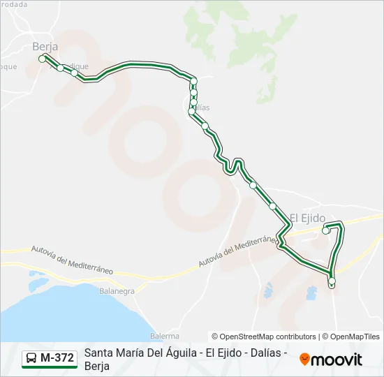 M-372 Bus Line Map