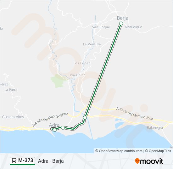 Mapa de M-373 de autobús