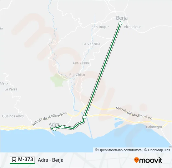 M-373 Bus Line Map