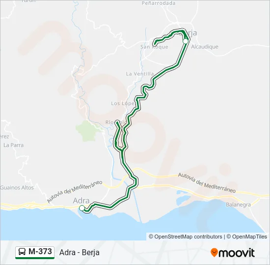 M-373 Bus Line Map