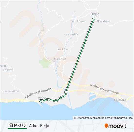 M-373 bus Mapa de línia