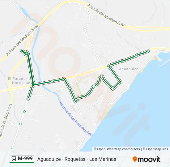 M-999 Bus Line Map