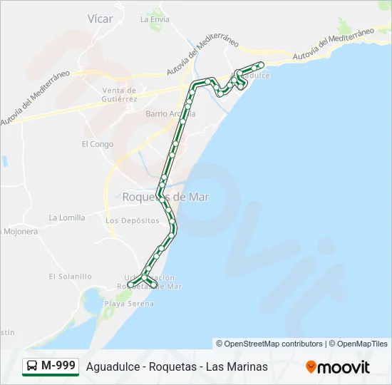 M-999 Bus Line Map