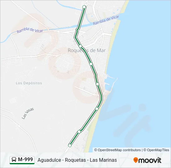 M-999 Bus Line Map