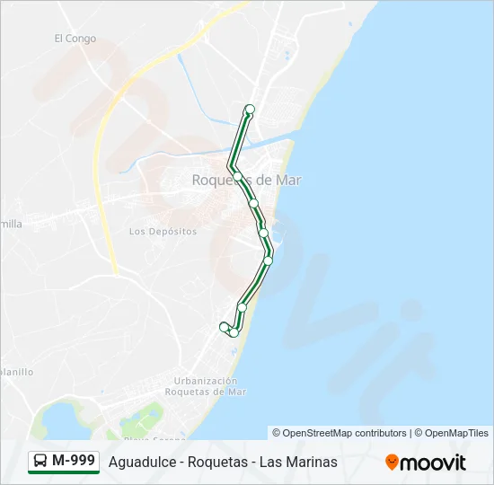 M-999 Bus Line Map
