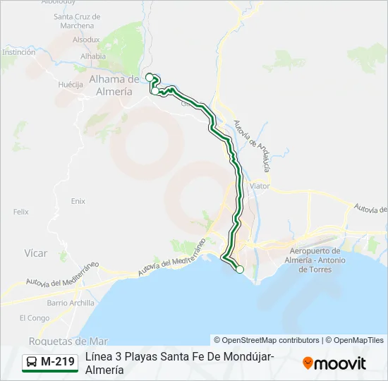 M-219 Bus Line Map