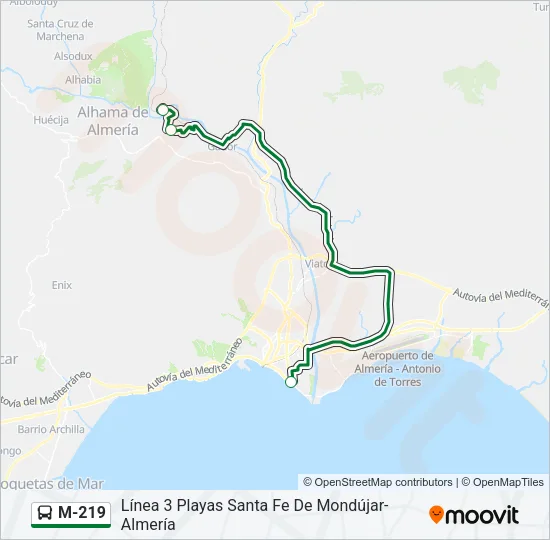 M-219 Bus Line Map