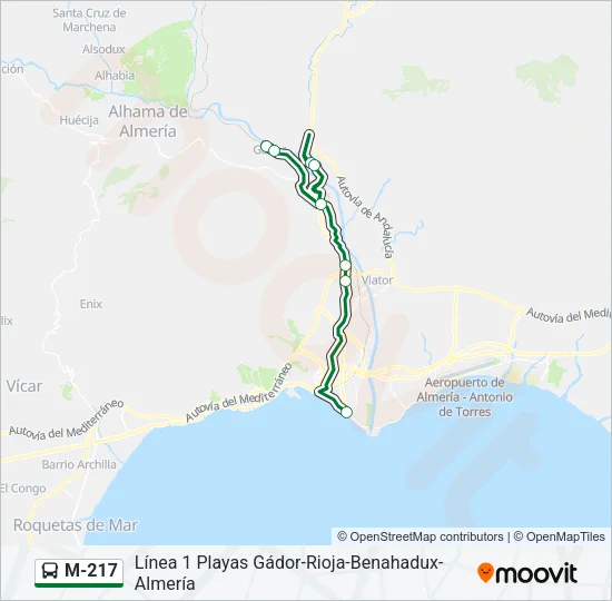 M-217 Bus Line Map