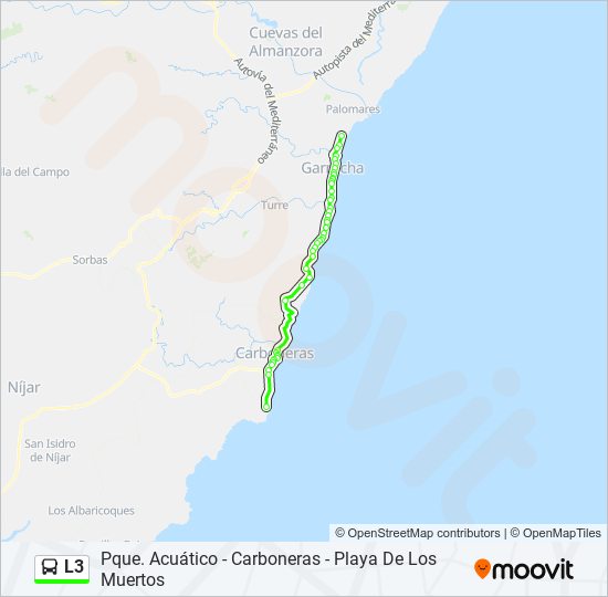 Mapa de L3 de autobús