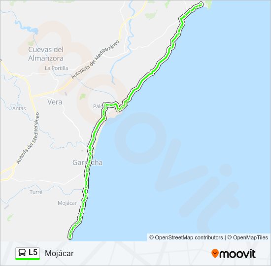 L5 bus Mapa de línia