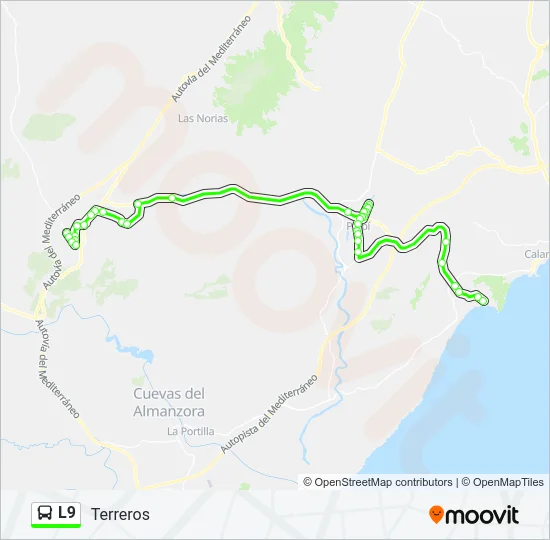 L9 Bus Line Map