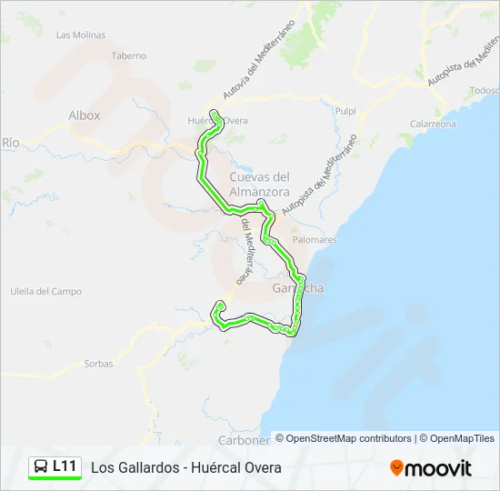 L11 Bus Line Map