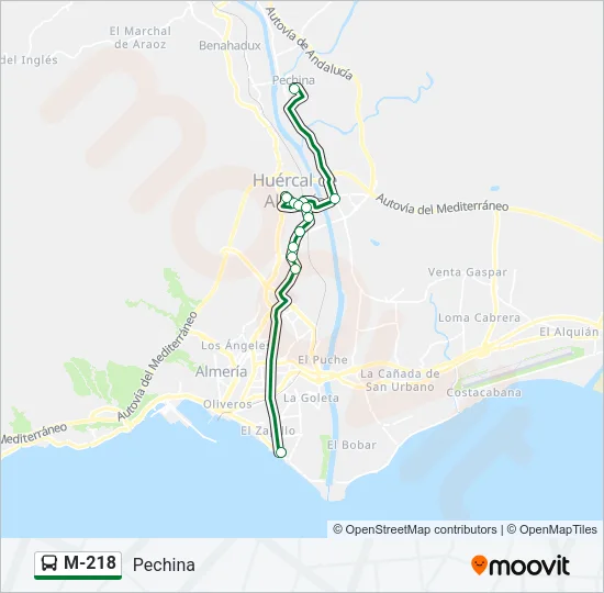 M-218 Bus Line Map