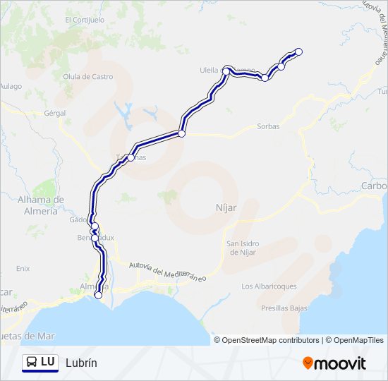 LU bus Mapa de línia