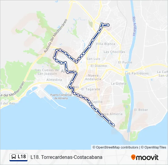 L18 bus Mapa de línia