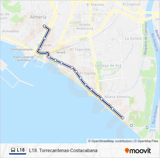 L18 bus Mapa de línia