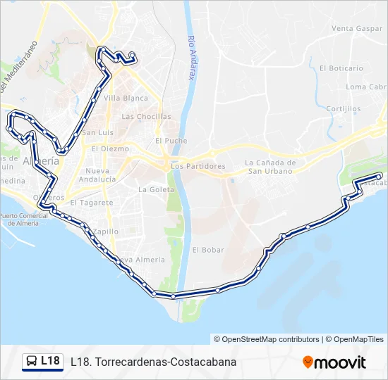 L18 bus Mapa de línia