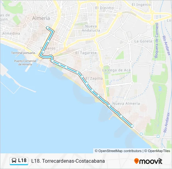L18 bus Mapa de línia