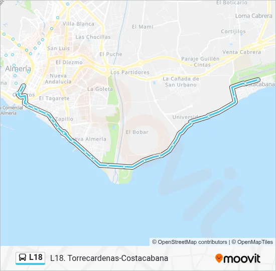 L18 bus Mapa de línia