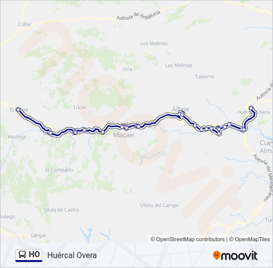 Mapa de HO de autobús