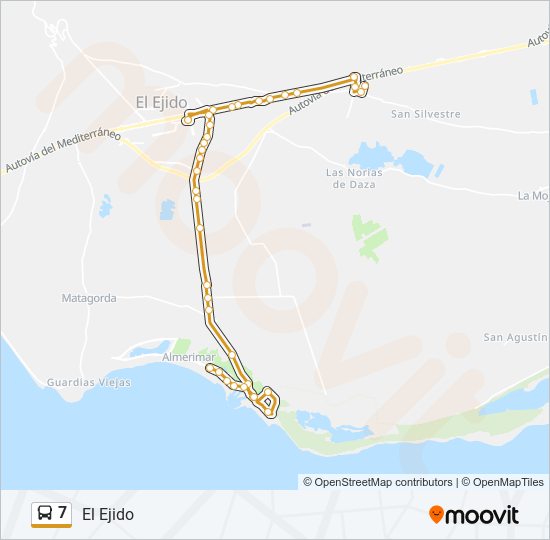 Mapa de 7 de autobús