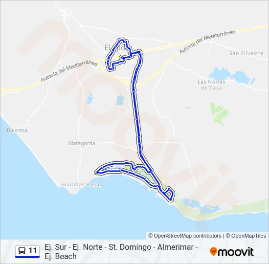11 Bus Line Map