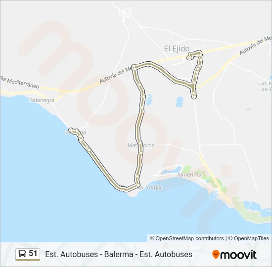 51 Bus Line Map