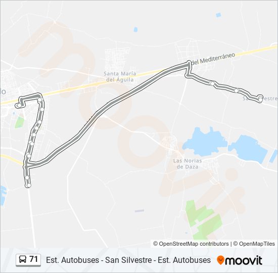 71 bus Line Map