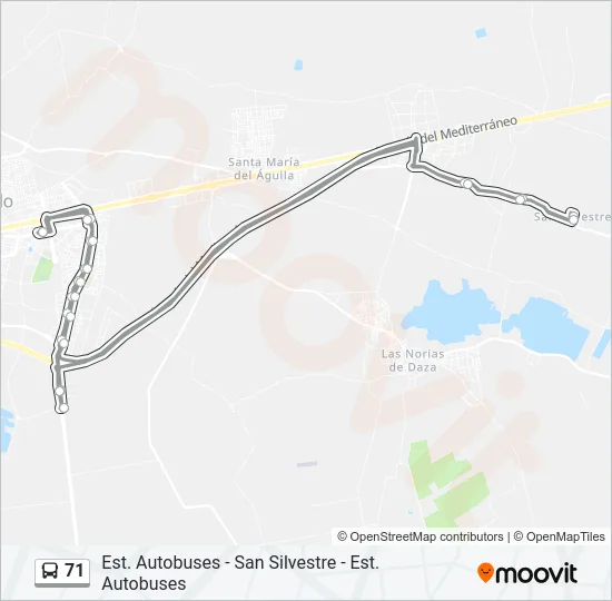 71 Bus Line Map