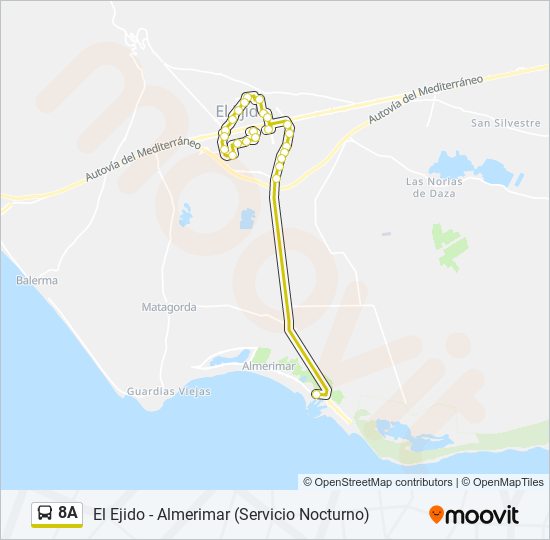 8A bus Mapa de línia