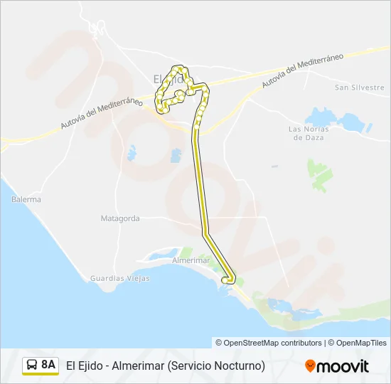 8A Bus Line Map