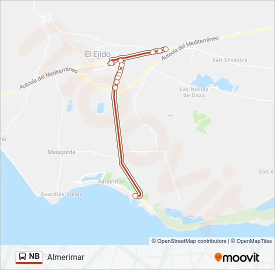 NB Bus Line Map