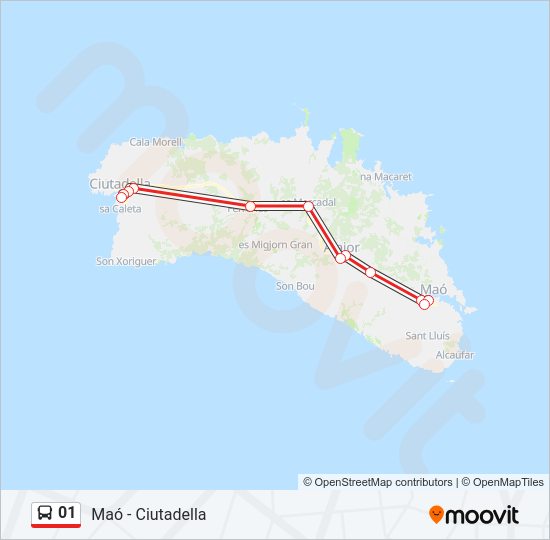 Mapa de 01 de autobús