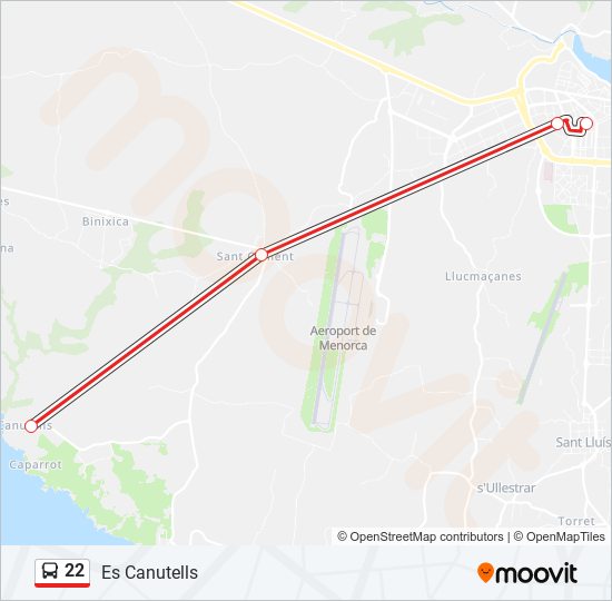 22 bus Line Map