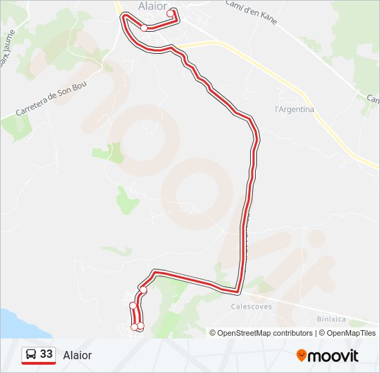 Mapa de 33 de autobús