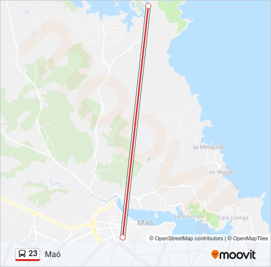 Mapa de 23 de autobús