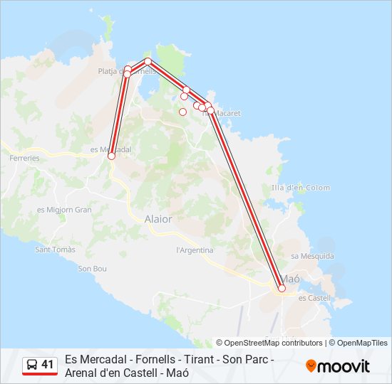 41 bus Line Map