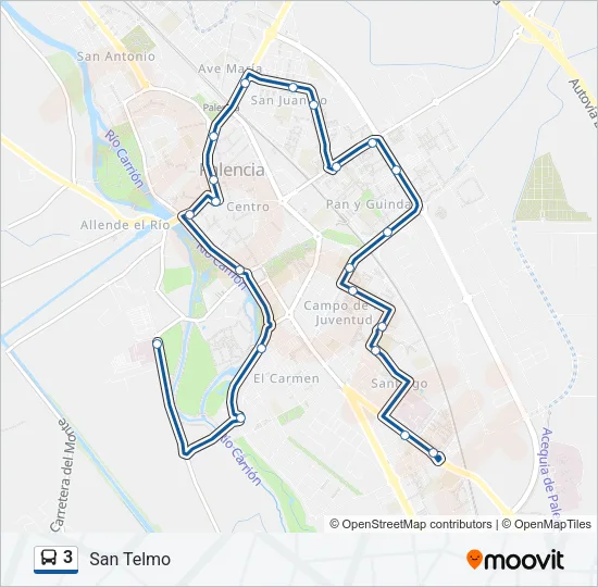 3 Bus Line Map