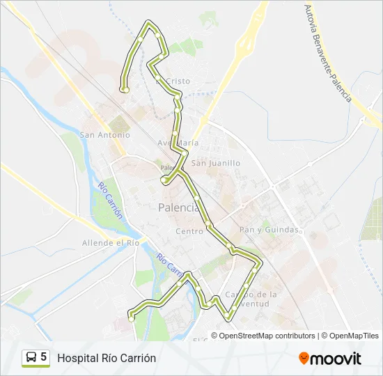 5 Bus Line Map