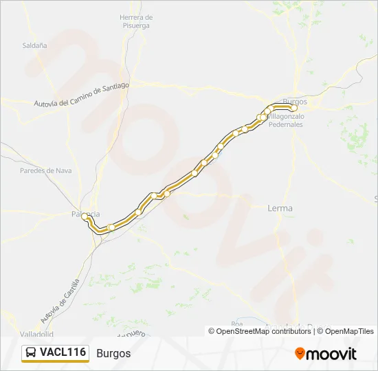 VACL116 bus Mapa de línia