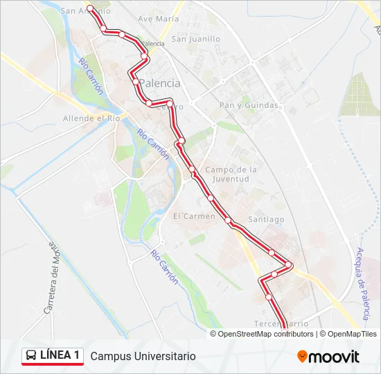 LÍNEA 1 Bus Line Map