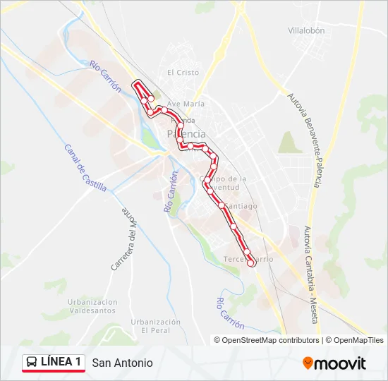 LÍNEA 1 Bus Line Map