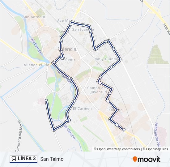 Mapa de  3 de autobús