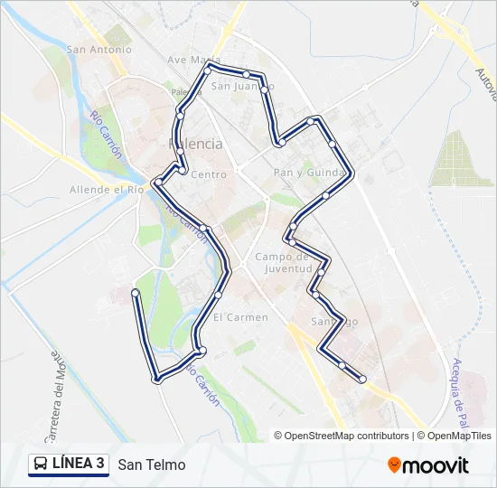 LÍNEA 3 Bus Line Map