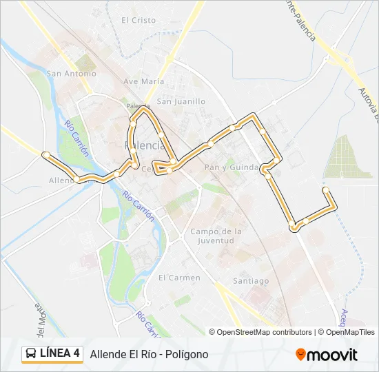 LÍNEA 4 Bus Line Map
