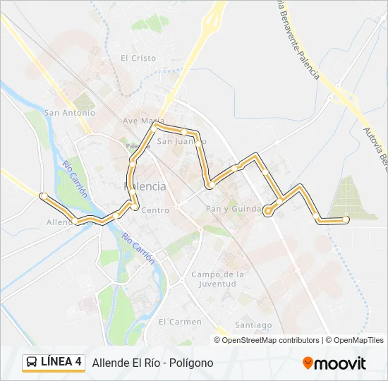 LÍNEA 4 Bus Line Map