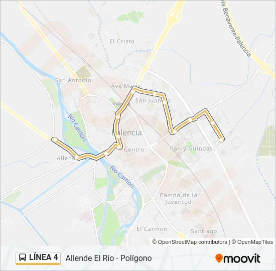 LÍNEA 4 Bus Line Map
